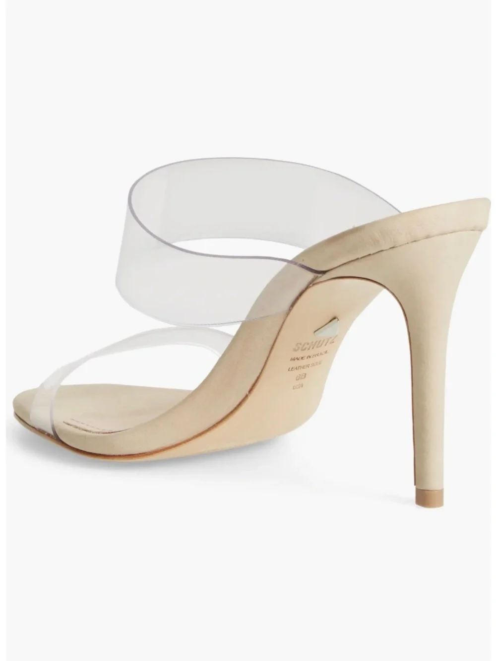 SCHUTZ Nude Clear-Strap Stiletto Mule